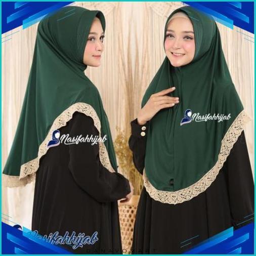 Nasifah Hijab2 - Jilbab Sari Renda / Jilbab Instan Renda Bahan Jersey