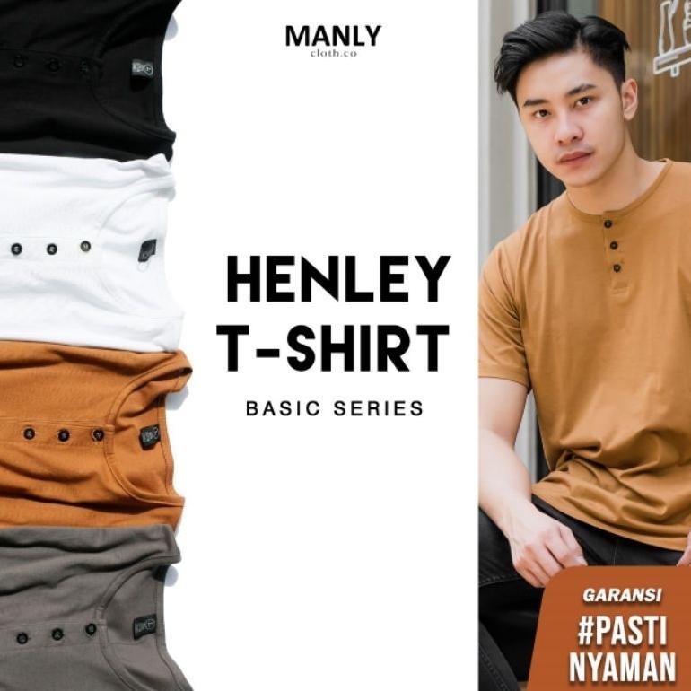 Paket Hemat Manly Kaos Polos Kancing / Kaos Polos Henley / Kaos Polos Hanley / Kaos Polos