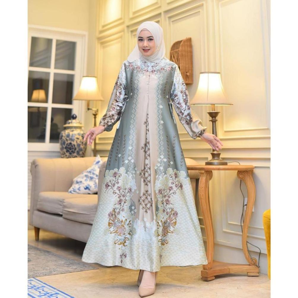 CUCI GUDANG Gamis DIANA silk premium terbaru | Gamis motif bunga terbaru