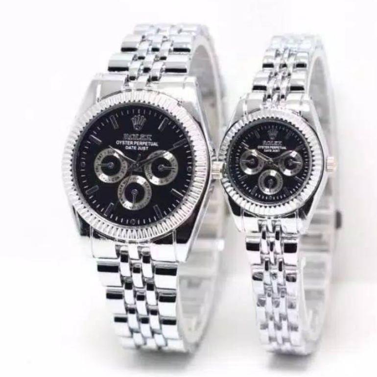ORIGINAL JAM TANGAN COUPLE ROLEX KONBINASI STRAP RANTAI (DIKIRIM DARI JAKARTA)