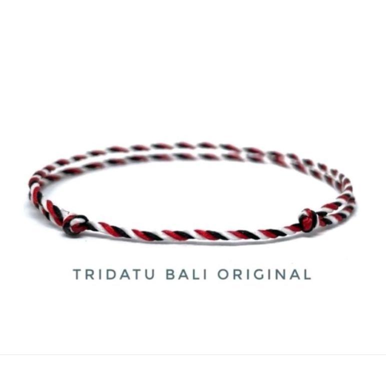 Terlaris Gelang Tridatu Asli Original Khas Bali Polos 3 Warna Merah Hitam Putih Osrot Murah 1Mm 2Mm 