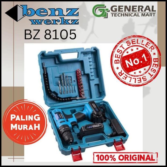 TERLARIS MESIN BOR BATERAI BENZ 18V CBD-0105 /CORDLESS IMPACT DRILL 18V 