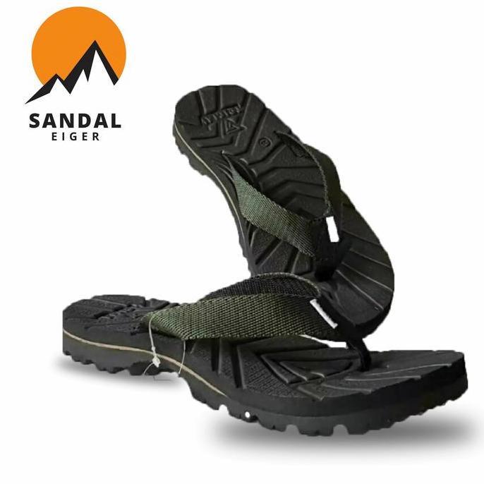Sandal Jepit Gunung Eiger Outdoor Pria Wanita - Sandal Karet Hitam Sendal