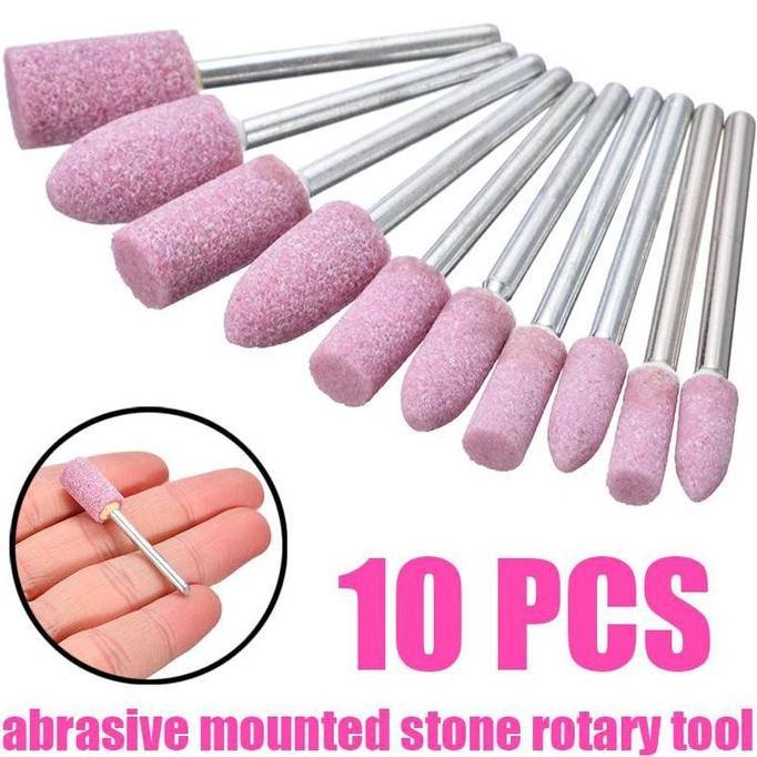 SET 10 PCS MATA BOR BATU ASAH POLES AMPELAS GERINDA TUNER MINI DRILL DREMEL ROTARY