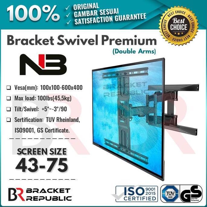 TERLARIS BRACKET TV SAMSUNG SONY PANASONIC SHA LG 43 50 55 60 65 70 75 INCH