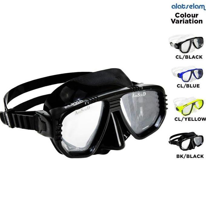 Amscud Mask Alpha / Kacamata Snorkling & Diving / Mask Snorkling Diving / Kacamata Minus Snokling Di
