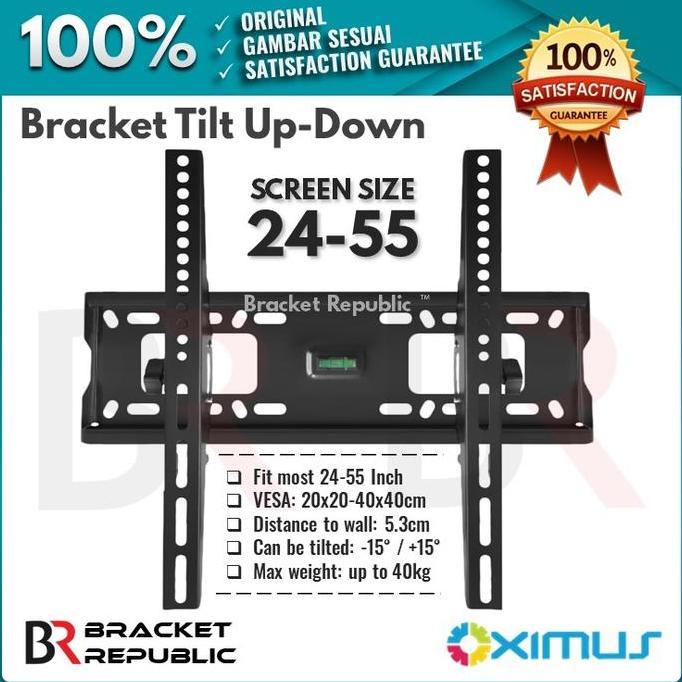 TERLARIS BRACKET TV 55 50 49 43 42 32 24 INCH POLYTRON TOSHIBA AQUA PANASONIC
