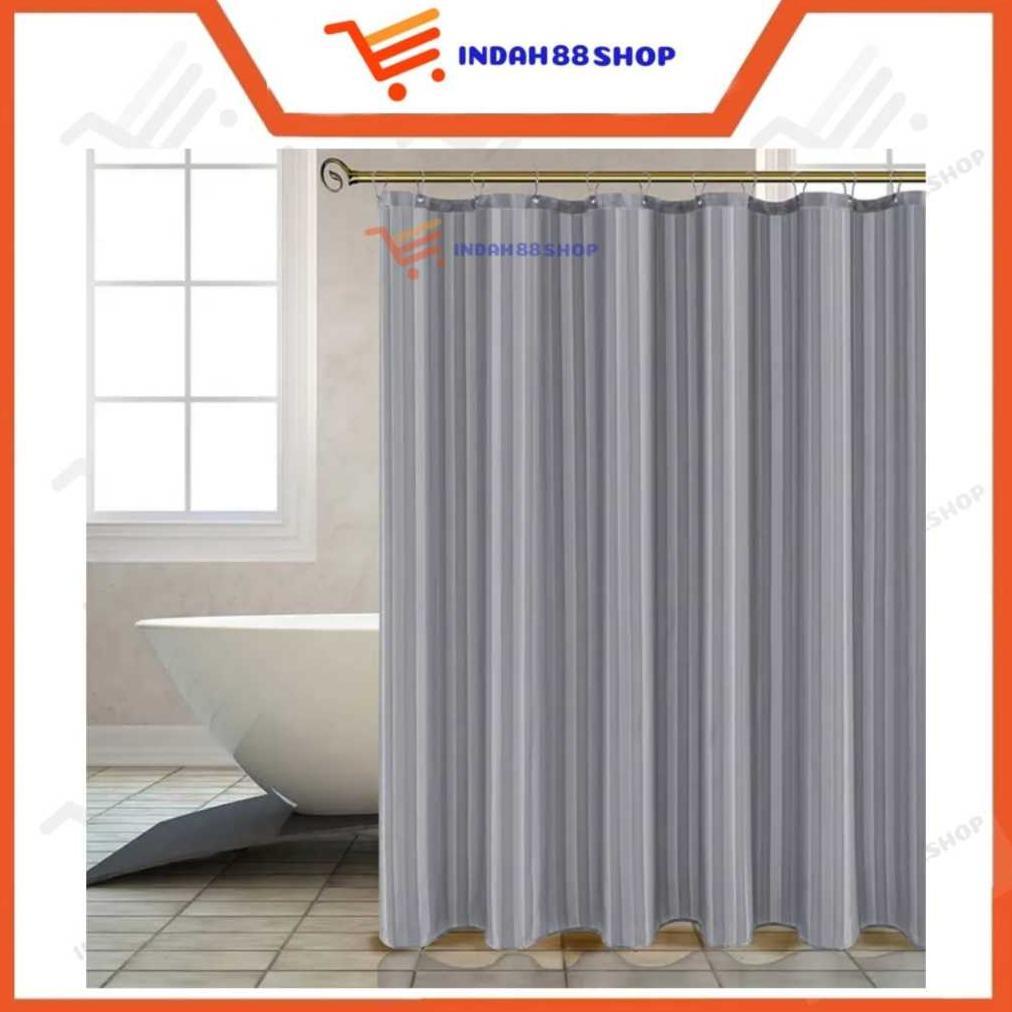 Tirai Shower Kain Polyester / Shower Curtain Tebal Waterproof