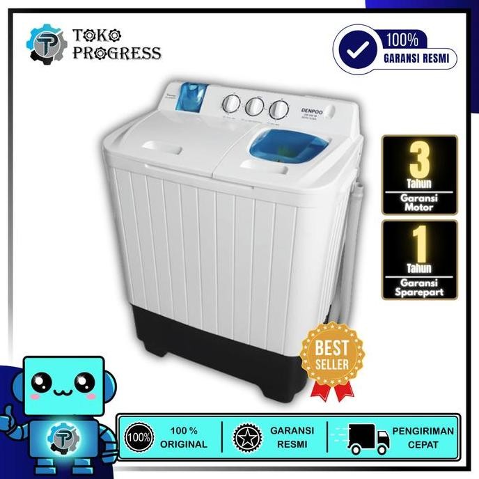 Promo MESIN CUCI 2 TABUNG DENPOO DW-898W ANTI BACTERIA COD