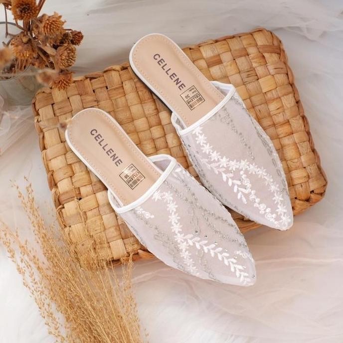 Cellene Bloops Lace Flat Shoes Wanita Sendal