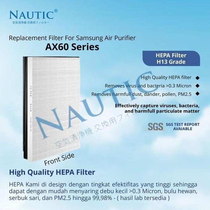 Replacement Filter Untuk Air Purifier Samsung Ax60 Series/Hepa+Carbon