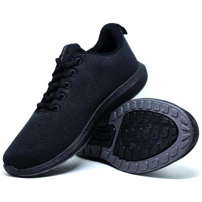 Ando Pino 39-43 Full Hitam Sepatu Olahraga Sport Running Pria