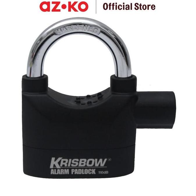 KRISBOW GEMBOK DENGAN ALARM - HITAM ORIGINAL DAN TERPERCAYA