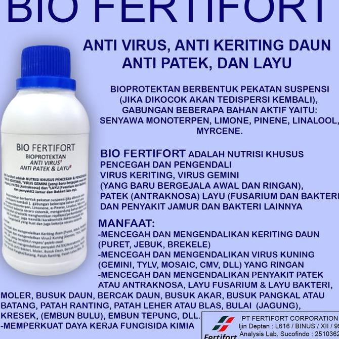 Bio Fertifort Anti Virus Keriting Gemini  Patek Antraknosa Layu Fusarium Fungisida Bakteri Bakterisi