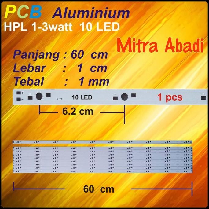 Long Aluminium PCB HPL 10 Watt/Papan PCB Aluminium HPL 10 Watt 60 cm
