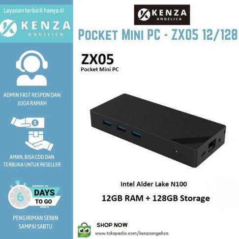 Awafash- ZX05 Pocket Mini PC - Intel Alder Lake N100 - LPDDR5 12GB RAM SSD 128GB ROM