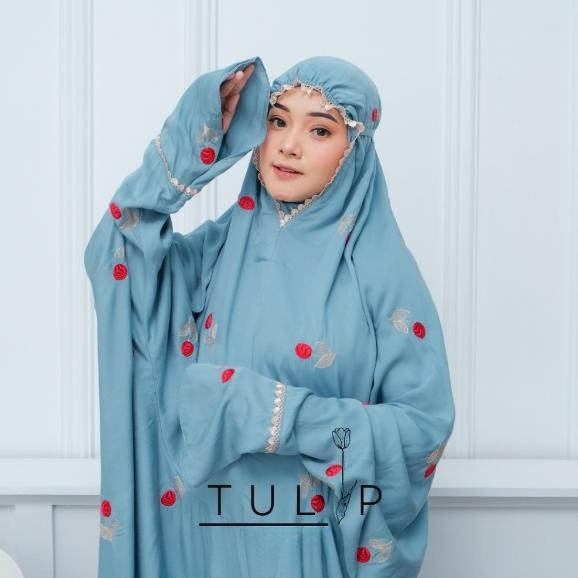 Mukena Dewasa Rayon Twill Terusan Dewasa Jumbo Bordir Timbul