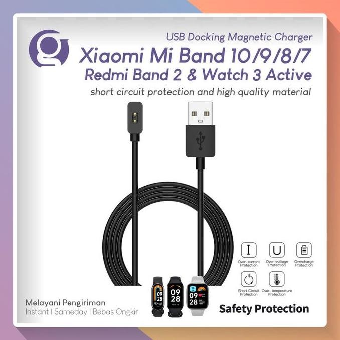 LEIRI- Charger Magnetic Cable Charging Kabel USB 1M for Xiaomi Mi Band 10 / 9 / PRO / 8 / 8 9 ACTIVE