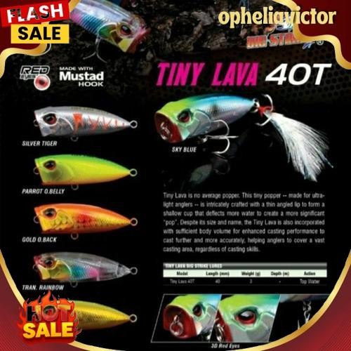 GROSIR Lure POPPER SEAHAWK TINY LAVA 40T (4cm / 3grram) TOP WATER