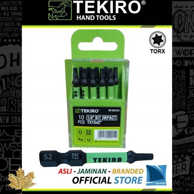 Set Mata Obeng Bintang Pukul T15~T25 x 1~2" inch Impact Driver 1/4" Hitam - Black Torx Bit Impact TE