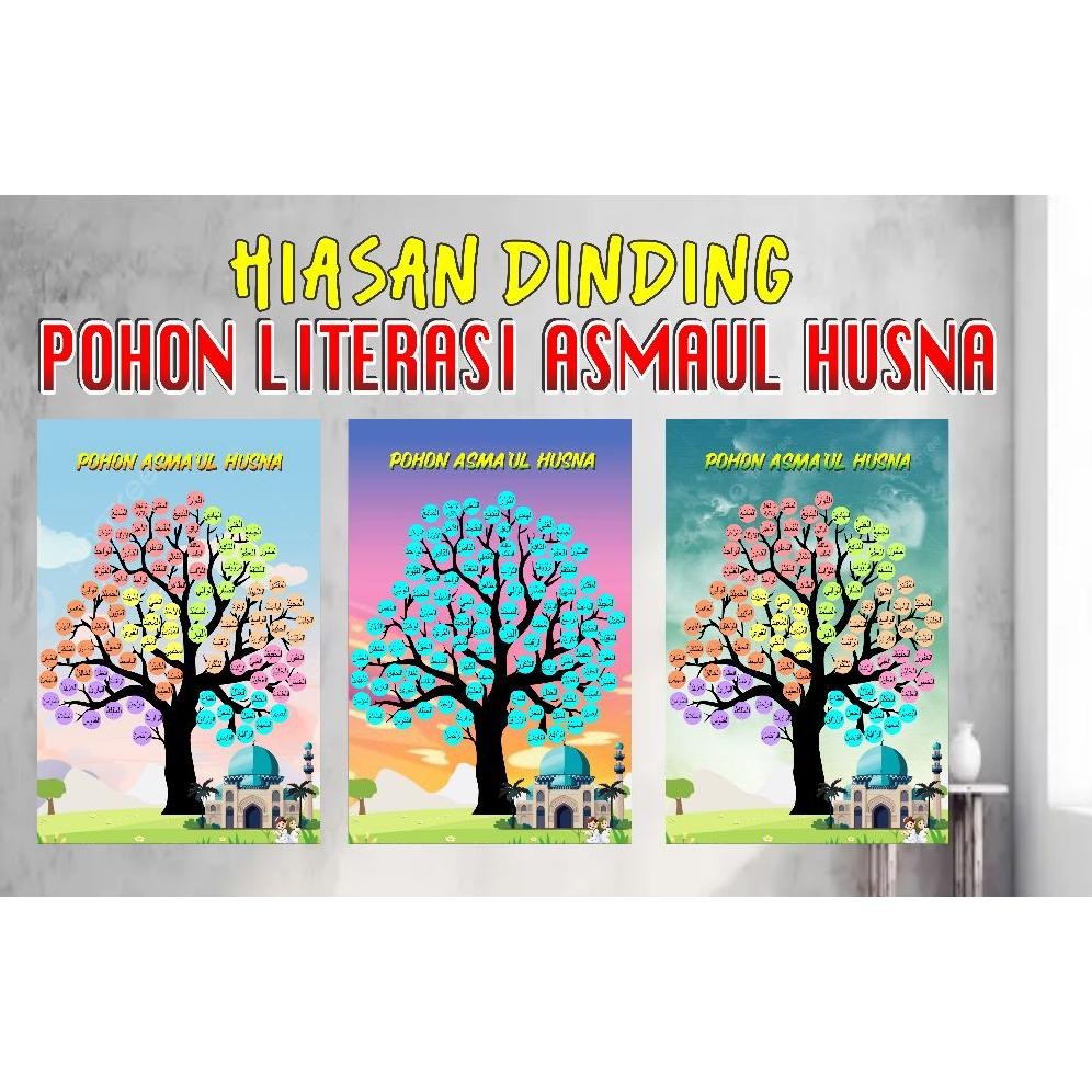 VIRAL Hiasan Dinding Kelas Pohon Literasi Asmaul Husna