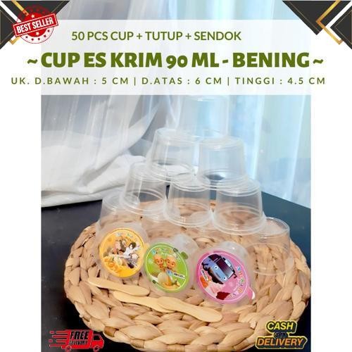 COD jual plastik cup ice cream karakter 100ml