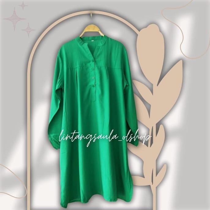 DF276>> Tunik Polos viscose Jumbo hijau daun
