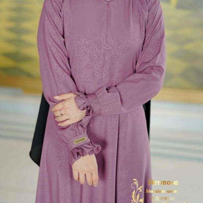 DB9 >> GAMIS HERMOSA MOTIF GAMIS BISCUIT SEMUA WARNA (hitam, TERACOTA, HIJAU WARDAH, HIJAU BOTOL, PU