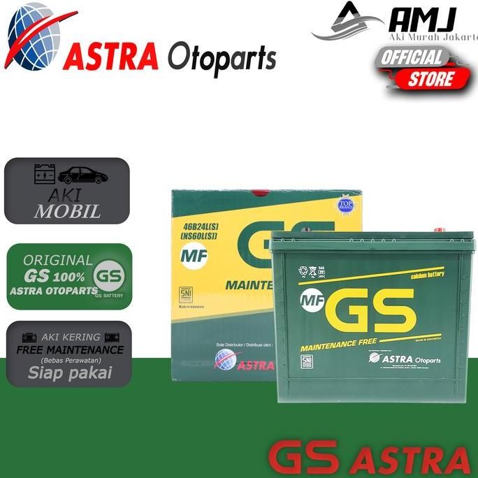 * GS MF Astra Aki Mobil Honda HRV NS60LS - 45Ah Aki Kering *