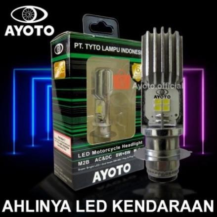 TERLARIS ~ Lampu LED MOTOR ORIGINAL AYOTO M2B H6 AC/DC 8WATT+8WATT 
