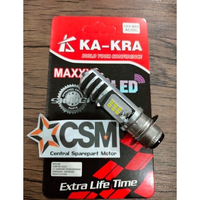 NEW ~ LAMPU UTAMA MOTOR LED H6 2 SISI 12 MATA HIGH LOW AC DAN DC KA-KRA UNIVERSAL CAHAYA PUTIH