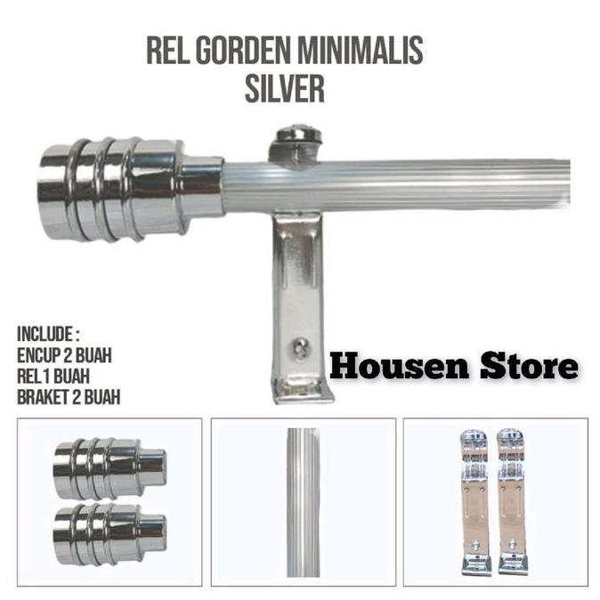 Batang Besi/rel gorden polos garis minimalis besi alumunium tirai gulung jendela