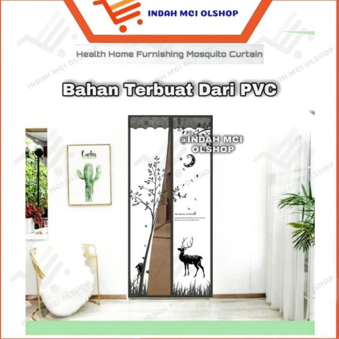 Tirai Magnet Pintu Anti Nyamuk Bahan Plastik PVC / Tirai Magnet AC