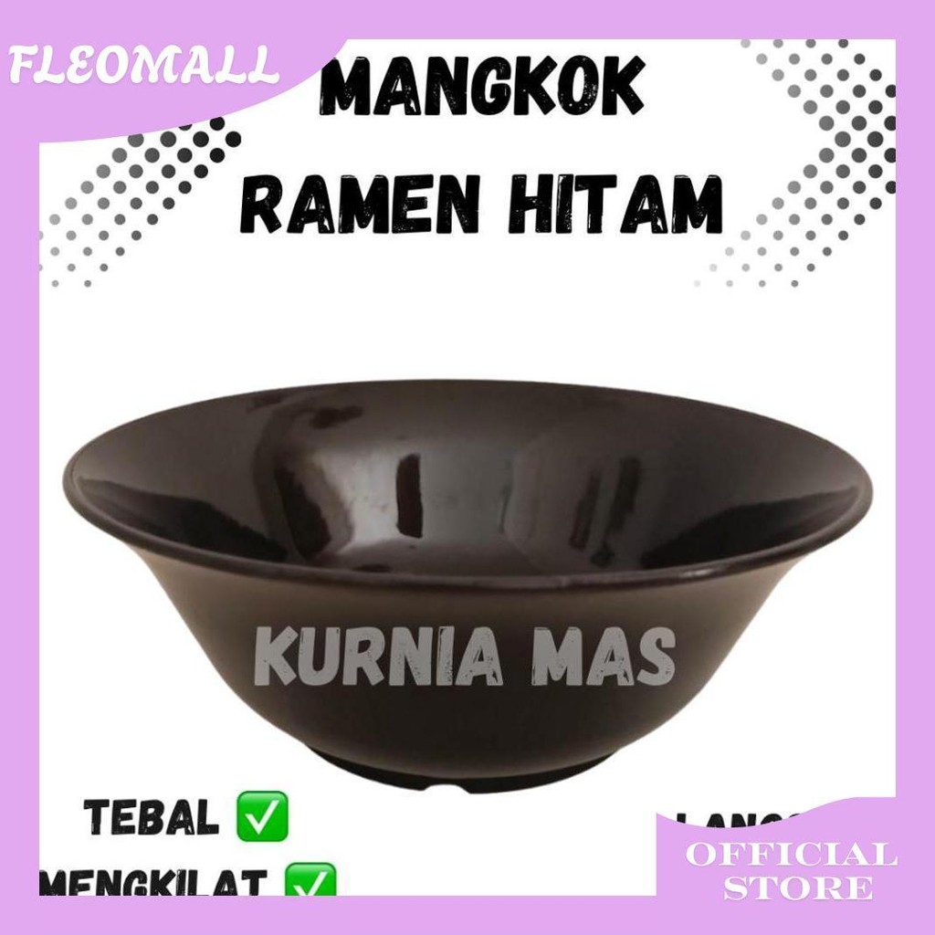 Mangkok Ramen Hitam Mangkuk Plastik Mangkuk Semi Melamin Mangkok Bakso Sup Ori