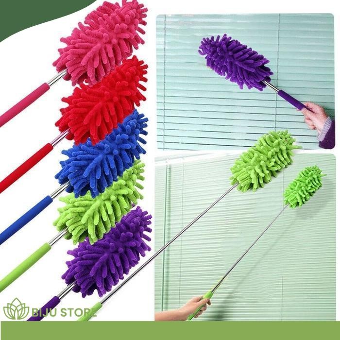 KEMOCENG MICROFIBER CENDOL TELESKOPIC PANJANG PENDEK MINI KACA MOBIL - BIRU TERBAIK