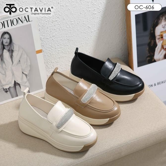 Octavia Sepatu Sneakers Casual Highsole Wedges Wanita #Oc-606
