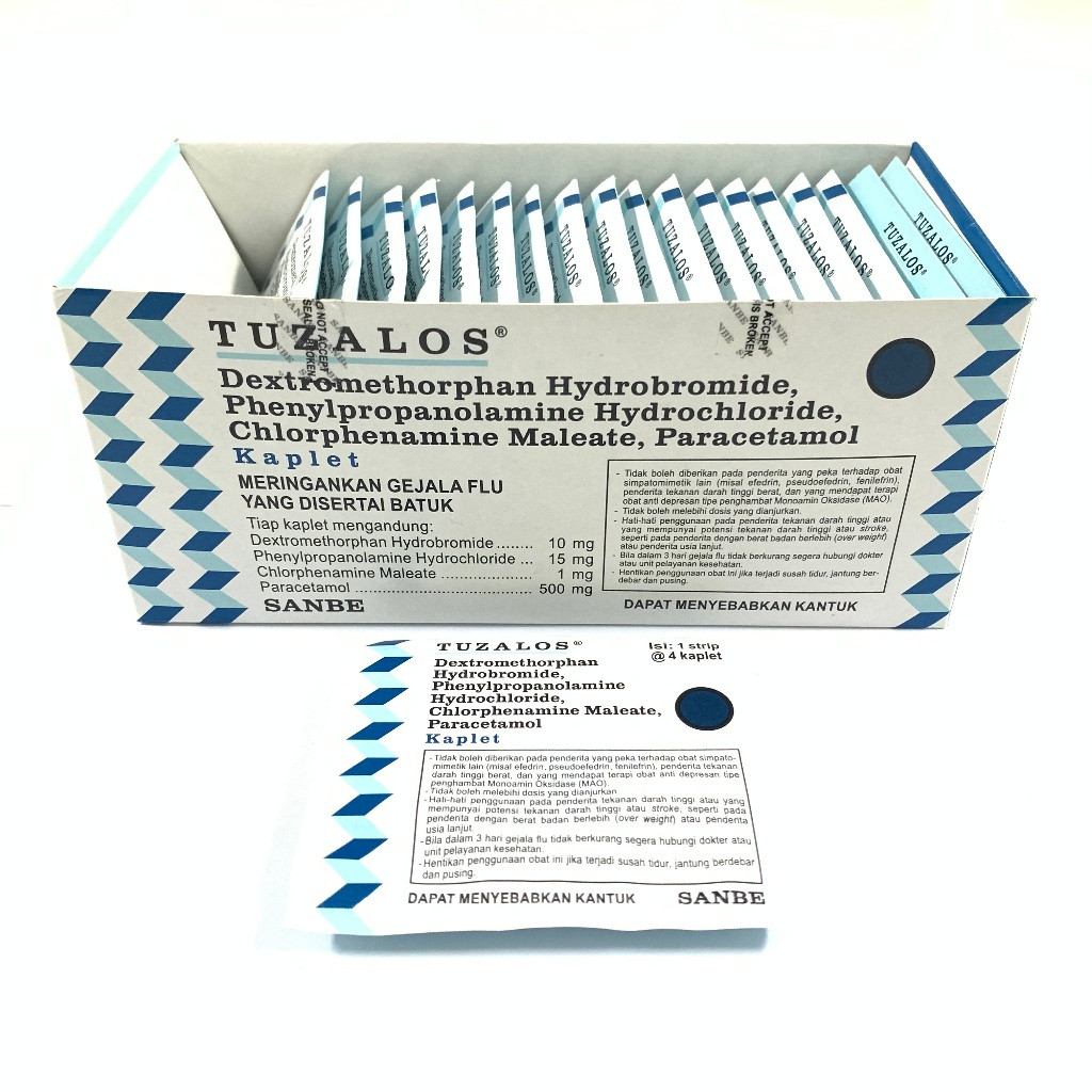 Tuzalos Strip - Obat Demam Batuk Pilek 4 Tablet
