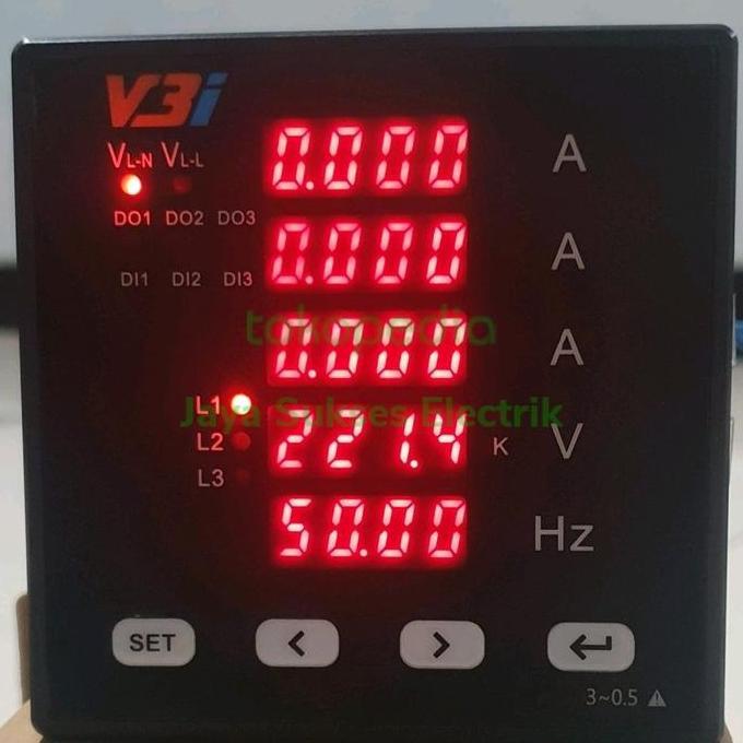 NEW - NEW DIGITAL AMPERE METER AVHZ AMPERE VOLT HZ/Frekuensi V3I 3Phase 5Row