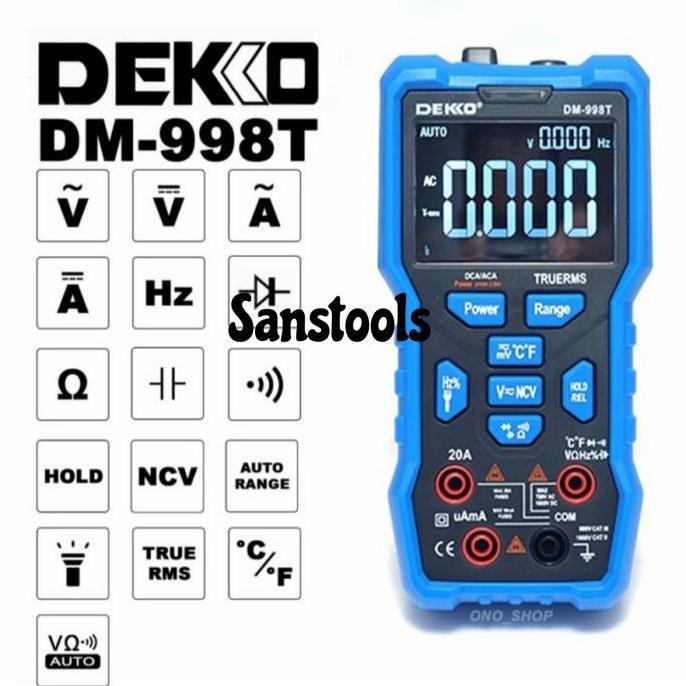 TERBARU - Dekko DM-998T digital multimeter multitester true RMS Deko DM998T ori