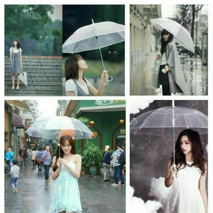 umbrella transparant Korea-Payung Transparan