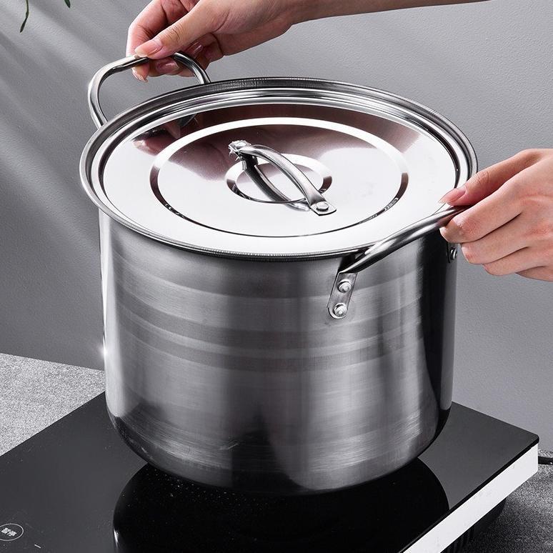 Panci Stock Pot Jumbo Panci Dandang Besar Ukuran 24 dan 26 CM Panci Sop Bakso Soto Panci Premium Teb
