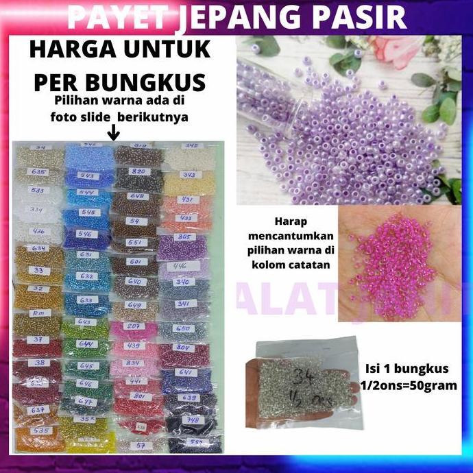 Payet jepang pasir payet pasir mute manik kebaya dress per 100gram SRA