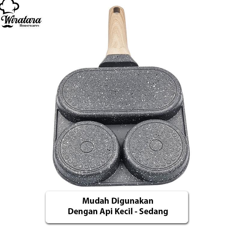 CYPRUZ Penggorengan Telur 4 Lubang Anti Lengket | Fry Pan Telur 3 Lubang Keramik | Egg Pan Alat Masa