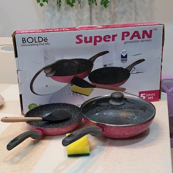 TERMURAH - super pan bolde granite series blackpink 5 pcs set