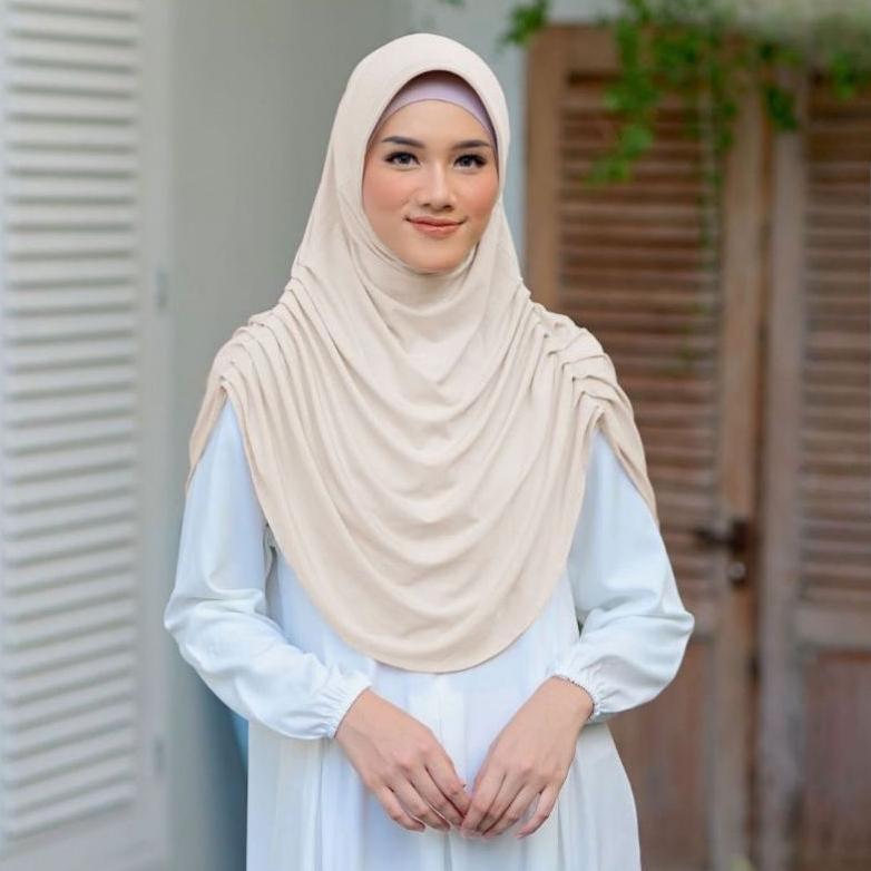 Bergo Rumana Rempel / Jilbab Instan Jersey / Kerudung Pet Jersey / Hijab Instan Rempel