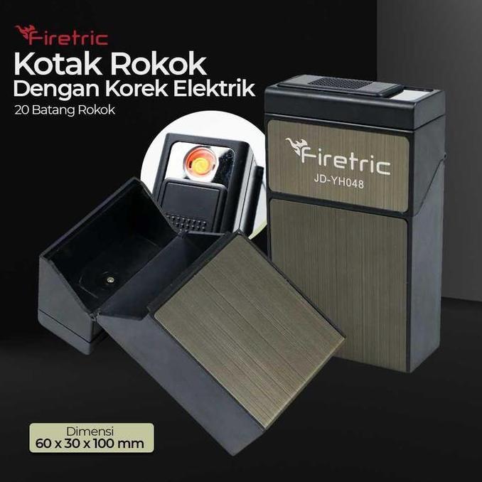 NUNNALLY- Firetric Kotak Rokok 20 Slot with Korek Elektrik Pyrotechnic JD-YH048