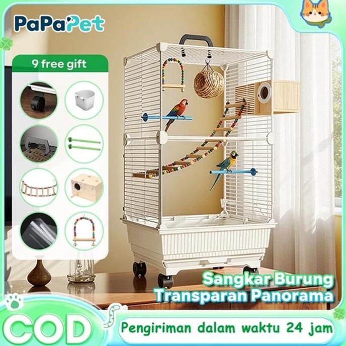 FINESSE- Kandang burung kakatua jenis baru di rumah menggunakan vila burung delux berukuran besar un