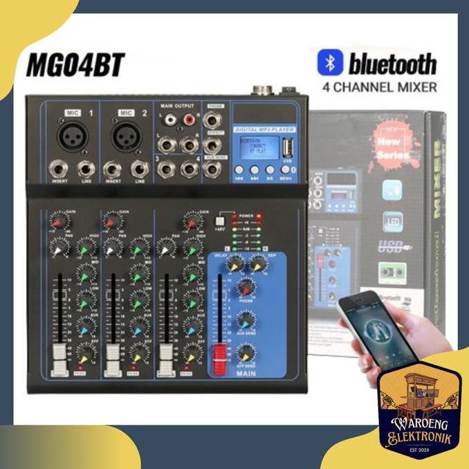 NUNNALLY- AUDIO MIXER mixer profesional 4-channe MG04BT mixer Penguat sinyal USB Penguat KTV Penguat