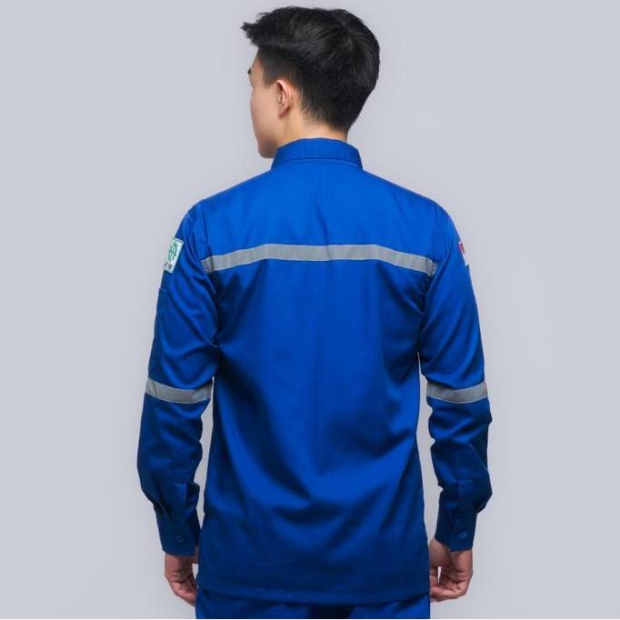 Baju Kerja Safety Wearpack Biru Hse Seragam Lapangan Lengan Panjang K3