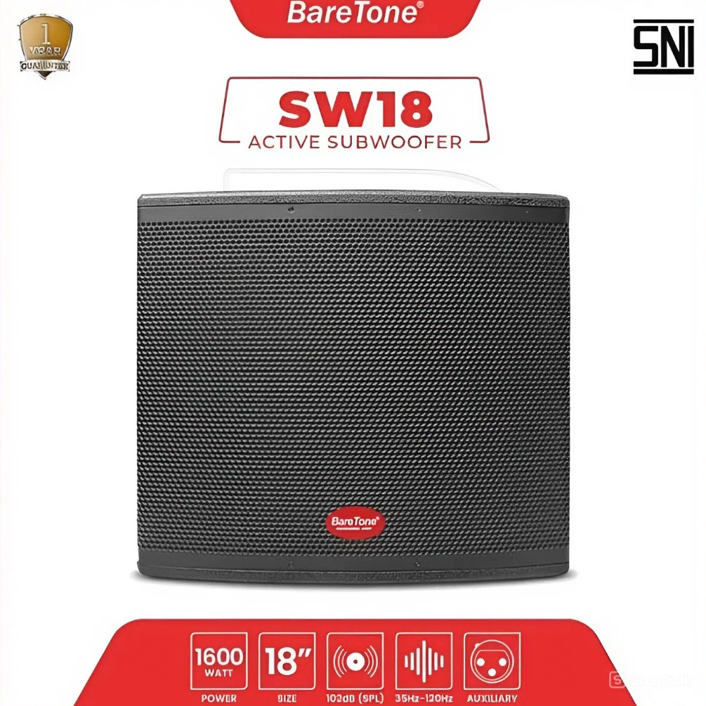 Subwoofer Aktif Baretone 18 Inch SW18 1600W/Subwoofer Aktif Bluetooth Baretone 18" SW 18